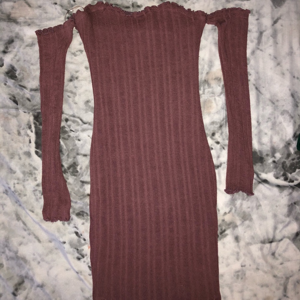 Pink strapless dress long sleeve